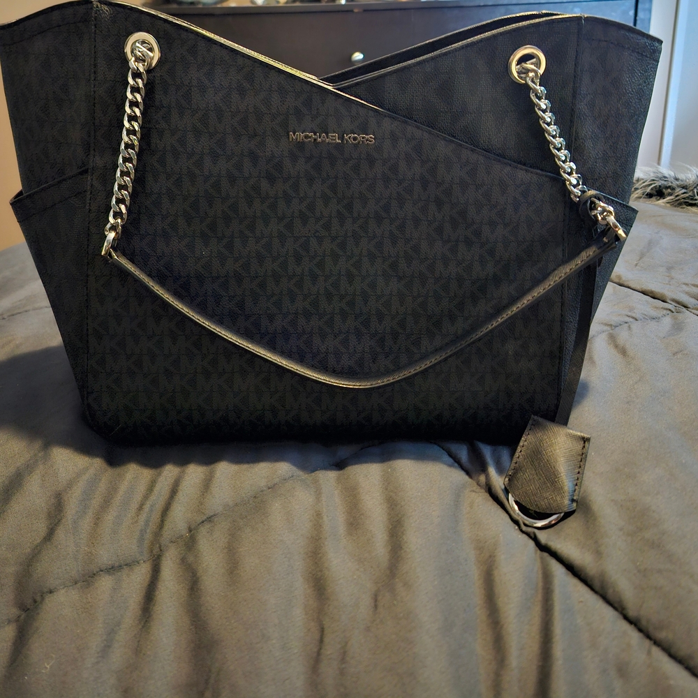 Michael Kors Black Shoulder Bag with Chain Straps